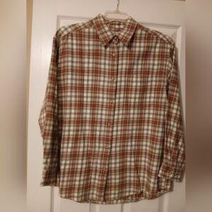 Eddie Bauer Women's Cotton Flannel Shirt - Size L